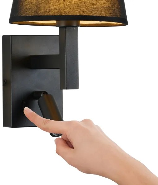 Brilagi - Applique a LED DEYA 1xE14/40W/230V + LED/3W nero