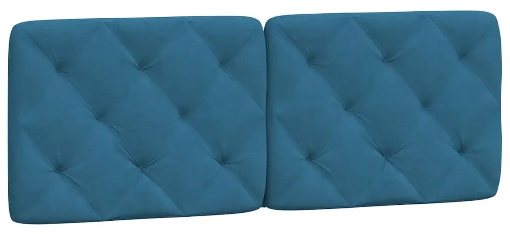 Letto con materasso blu 140x200 cm in velluto