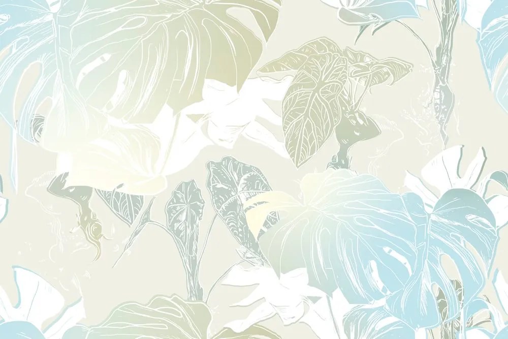 Carta da parati autoadesiva – Foglie magiche di monstera