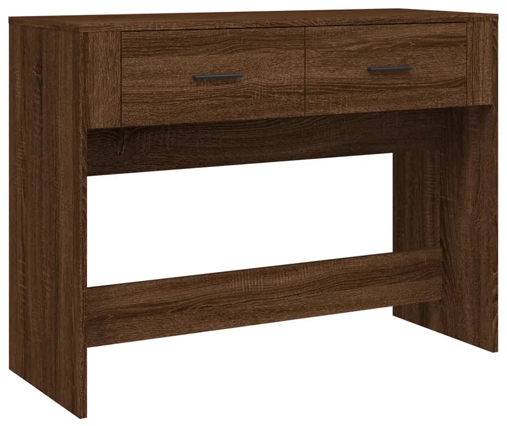 Tavolino consolle rovere marrone 100x39x75 cm legno multistrato