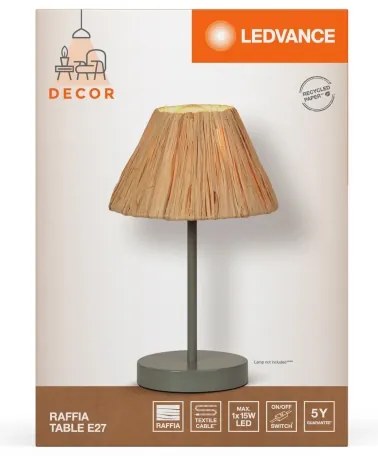 Ledvance - Lampada da tavolo DECOR RAFFIA 1xE27/15W/230V bastone di rafia