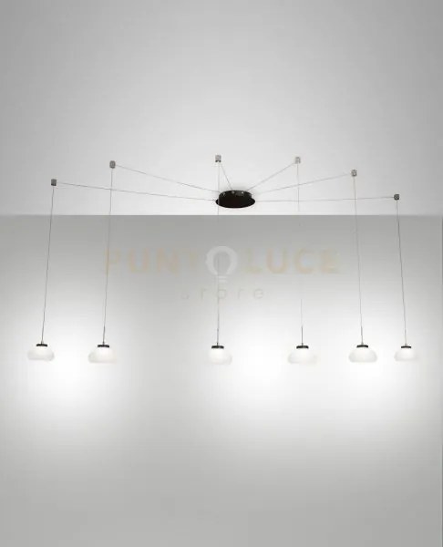 Arabella sospensione bianca 6 luci a led 3000k - 48w - 4530 lm dimm...