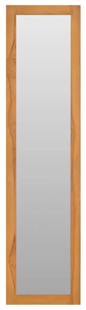 Specchio da Parete con Mensole 30x30x120 cm in Massello di Teak