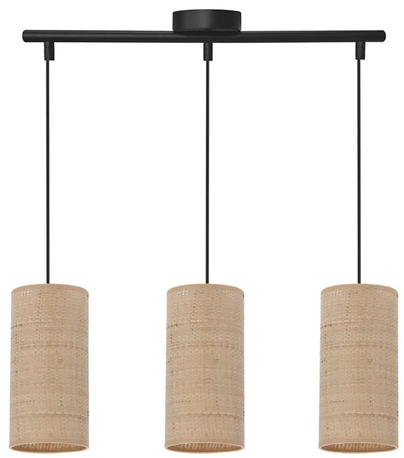 Lampadario a sospensione con filo FLERI 3xE27/60W/230V rattan