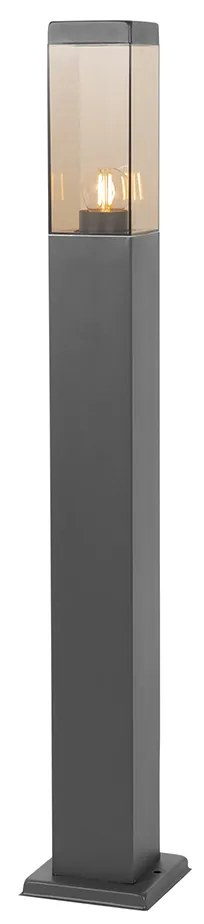 Lampione da esterno smart grigio scuro con vetro fumé 80 cm incl. WiFi P45 - Malios