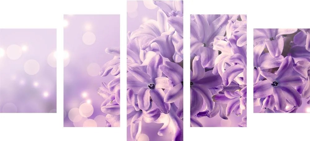 Quadri 5 pezzi – Fiore lilla