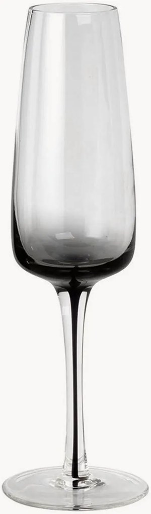 Flute da champagne in vetro soffiato Smoke