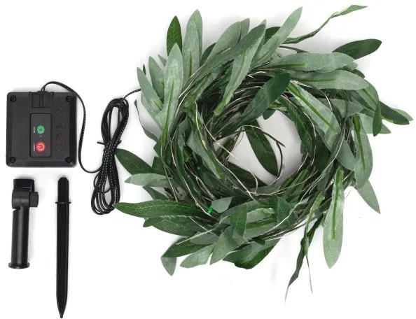 Aigostar - Catena LED solare 50xLED/7m IP65 bianco caldo oliva