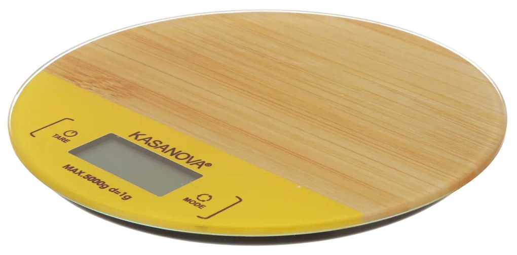 Bilancia da cucina digitale giallo e bambù