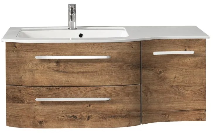 Mobile da bagno sospeso sotto lavabo L 117 x H 48 x P 49.5 cm rovere, 2 cassetti, 1 anta PELIPAL Contea