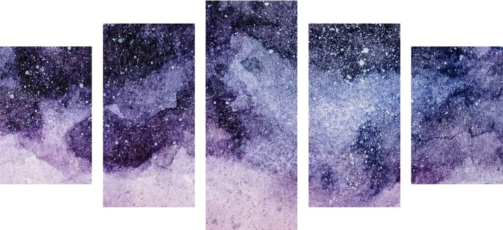 Quadri 5 pezzi – Astrazione del cielo notturno