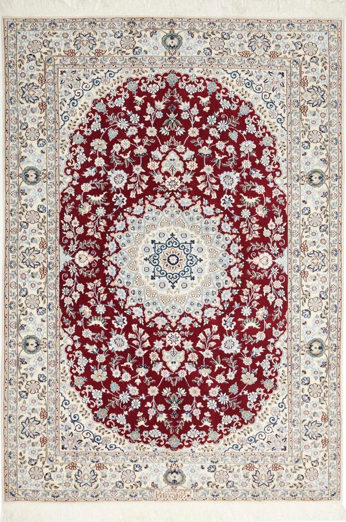 Nain Tappeto persiano 120x170 Rosso (Iran) Annodato A Mano