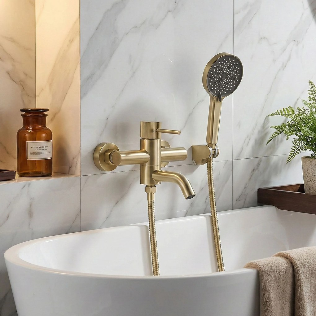 Rubinetto da vasca Rea Lungo Stripe Gold Brush