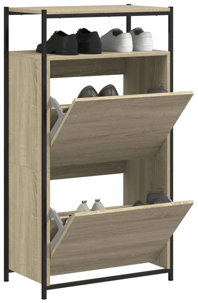 Scarpiera Rovere Sonoma 60x34x112 Cm İn Legno Multistrato /