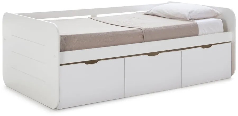 Letto per bambini bianco con contenitore 90x190 cm Abbott - Marckeric