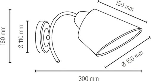 Spot-Light 8341128 - Lampada da parete METTE 1xE27/40W/230V