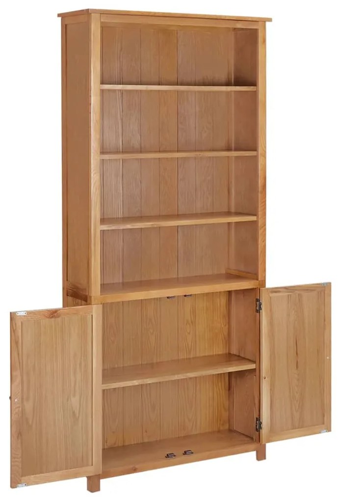 Libreria a 2 Ante 90x30x200 cm in Massello di Rovere