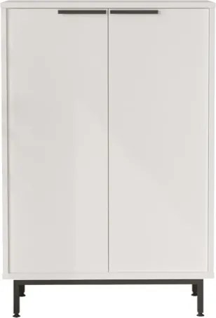 Scarpiera Da Ingresso Multiripiano 72x36x105 A 2 Ante Con Piedini Argo Bianca