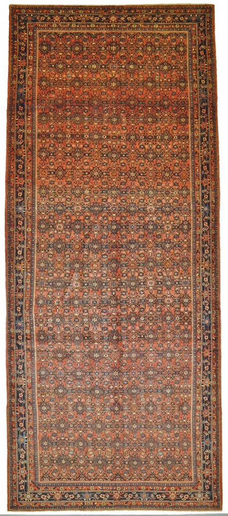 Hosseinabad Tappeto 500 x 210 Rosso (Iran) Annodato A Mano