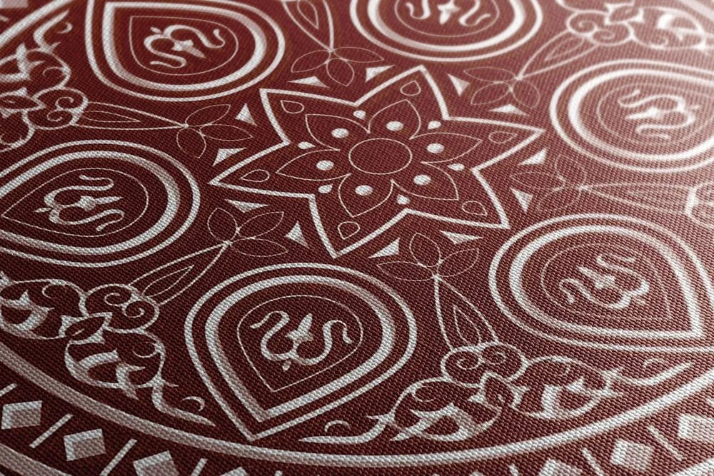 Quadro su tela – Mandala etnica delicata in bordeaux