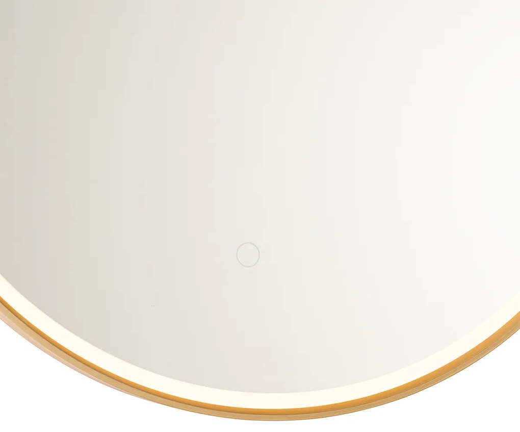 Specchio da bagno moderno oro con LED e dimmer tattile - Pien