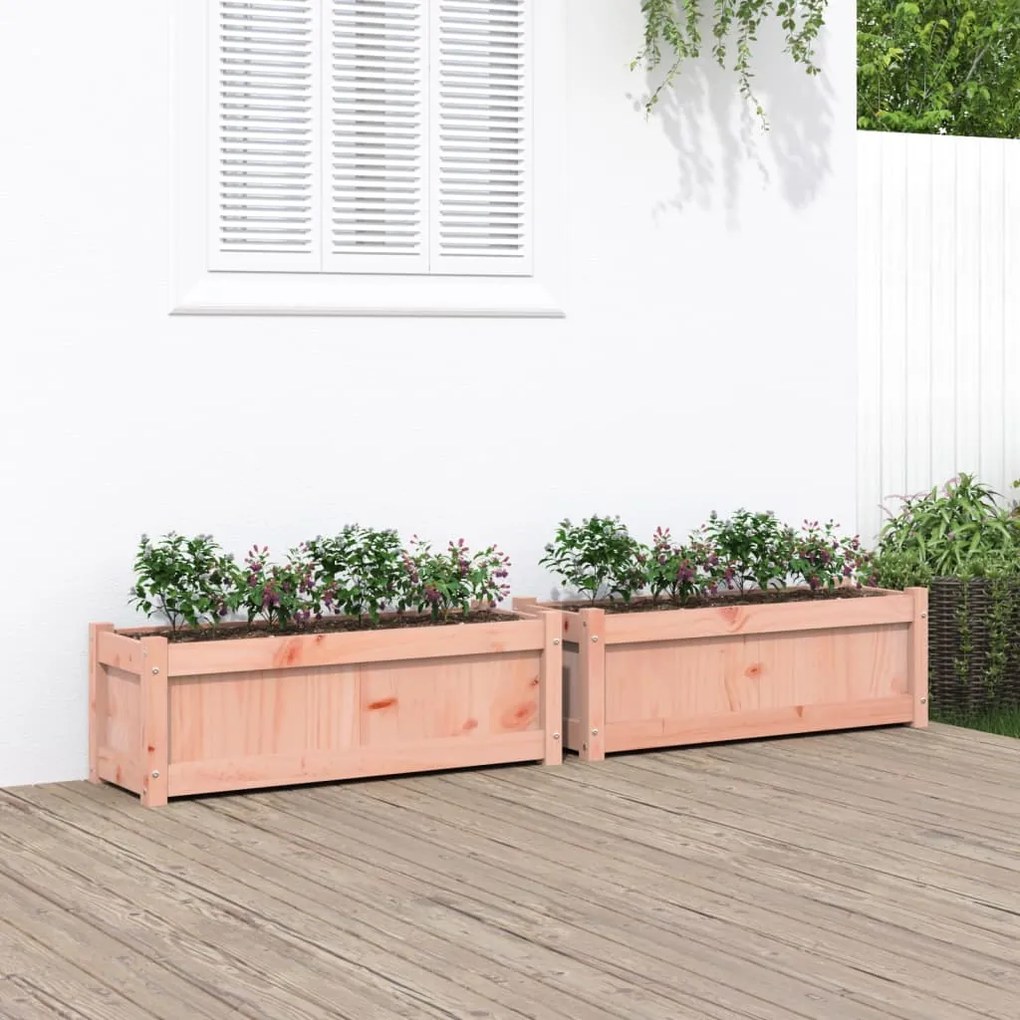 Fioriere Da Giardino 2 Pz İn Legno Massello Di Douglas /