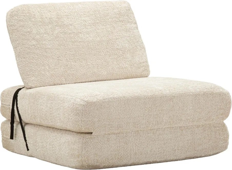 Poltrona bianca allungabile con rivestimento in bouclé Faster – Mauro Ferretti