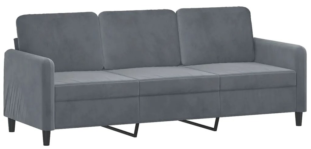 Set di divani 3 pz grigio scuro in velluto