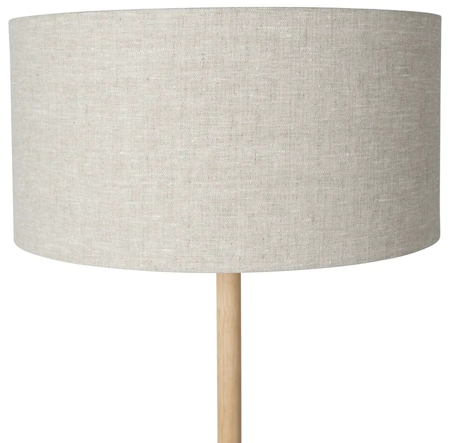 Lampada da terra rustica in legno con paralume marrone chiaro - Mels