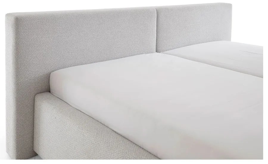Letto matrimoniale imbottito grigio chiaro rete non inclusa 140x200 cm Cube – Meise Möbel