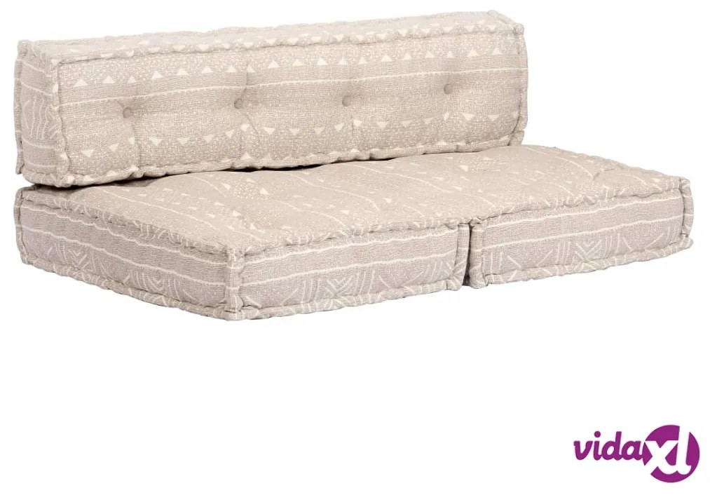vidaXL Pouf Beige in Tessuto