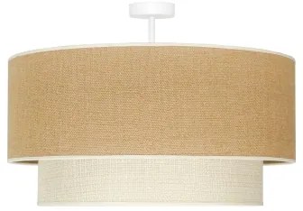 Duolla - Lampadario a plafone YUTE BOHO 3xE27/15W/230V diametro 60 cm marrone/color crema