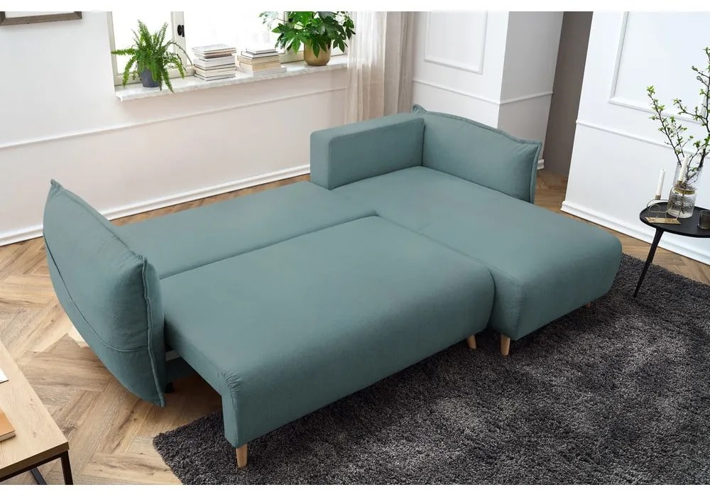 Divano letto angolare turchese (variabile) Nessa - Bobochic Paris