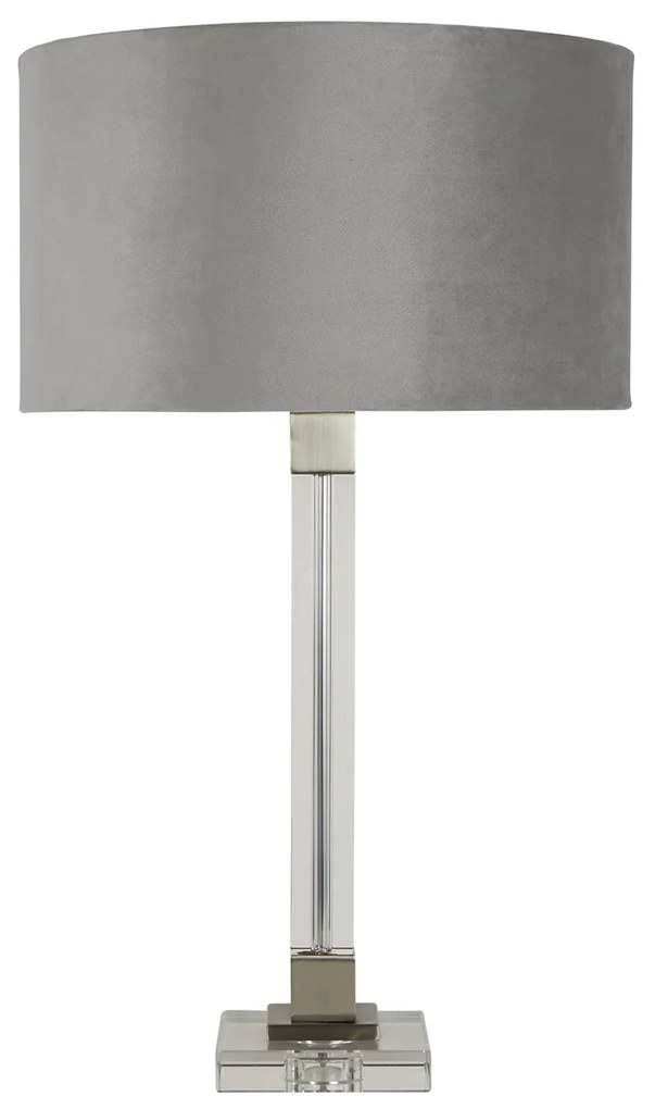 Lampada Da Scrivania Scarborough Acciaio Ottone Velluto Grigio 1 Luce E27