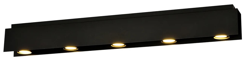 Plafoniera Moderna 5 Luci Cassiopea In Acciaio Nero