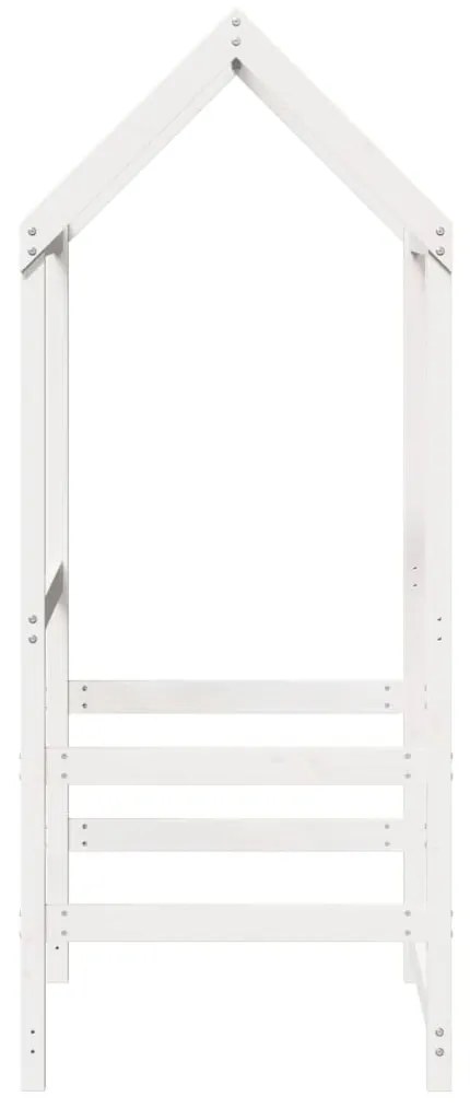 Tetto letto bambini bianco 108x70x176,5 cm legno massello pino