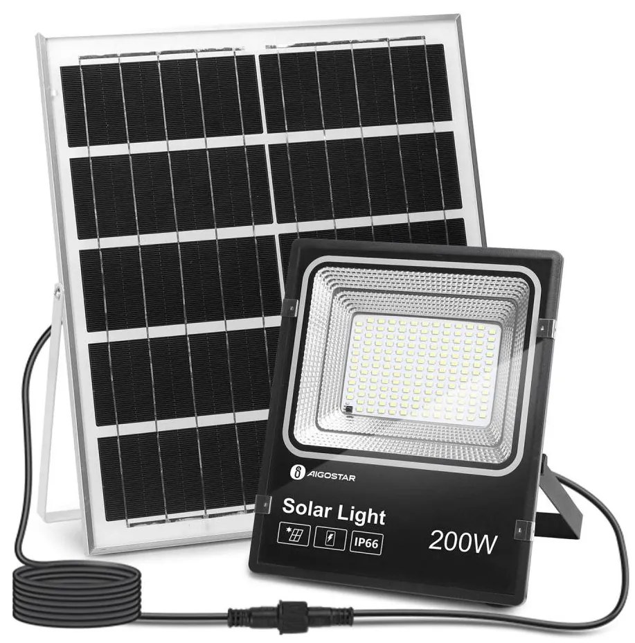 Aigostar - LED Faro solare dimmerabile LED/200W/3,2V IP66 + +TC