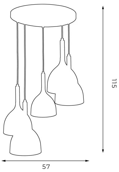 Lampadario a sospensione con filo NOAK WOOD 5xE27/60W/230V
