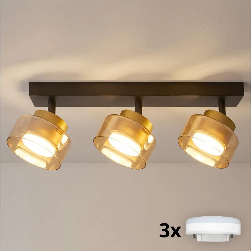 Brilagi - LED Faretto orientabile AURA LUX 3xGX53/30W/230V nero/oro