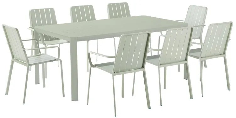 Tavolo da giardino allungabile Idaho NATERIAL in alluminio verde per 8 persone 180/240x100cm