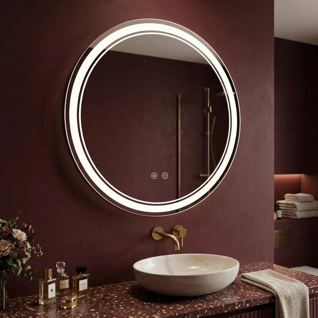 Specchio LED SOFT con doppia illuminazione decorativa – Ø70 cm