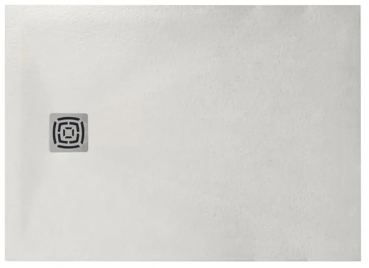Piatto doccia in resina FS25 bianco L 110 x L 70 x H 3 cm effetto pietra