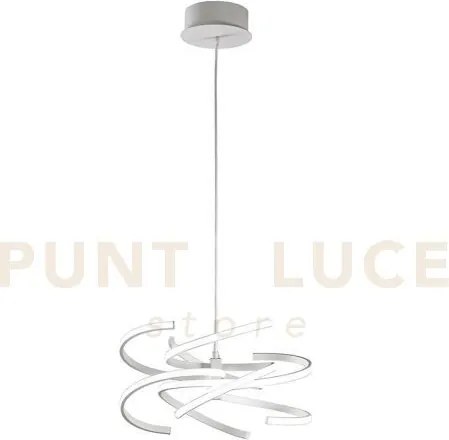 Sospensione in metallo verniciato bianco nest led 60w cct 3000k 400...
