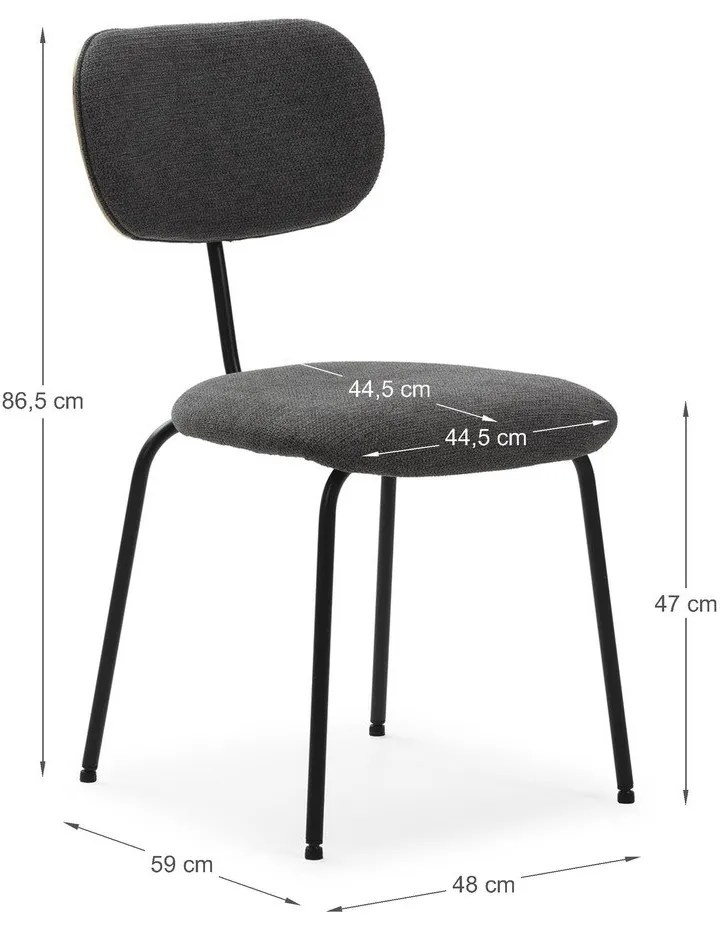 Set di sedie da pranzo nere 4 pz Dash - Marckeric