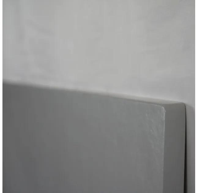 Piatto doccia in mineralmarmo 80x100 cm grigio chiaro effetto pietra con griglia e piletta sifonata