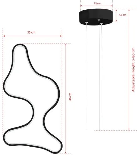 Lampadario LED sospeso con cavo ARTISAN LED/36W/230V 6500K nero