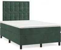 Letto a Molle con Materasso e LED Verde Scuro 120x190cm Velluto 3270338