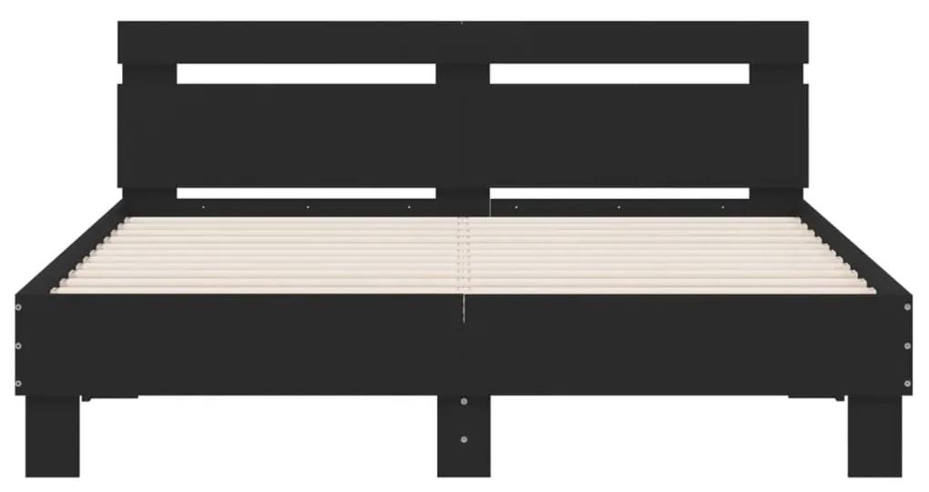 Giroletto con testiera neri 140x190 cm in legno multistrato