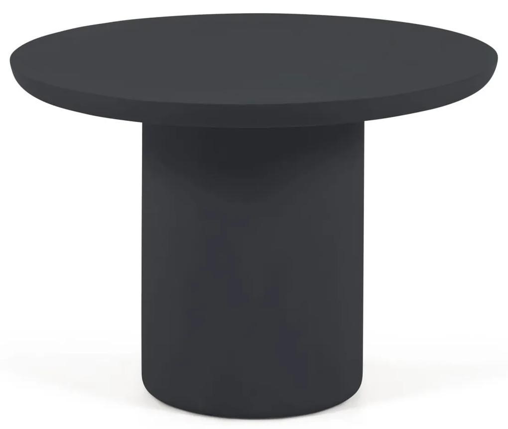 Kave Home - Tavolo da esterno Taimi rotondo in cemento con finitura nera Ã˜ 110 cm