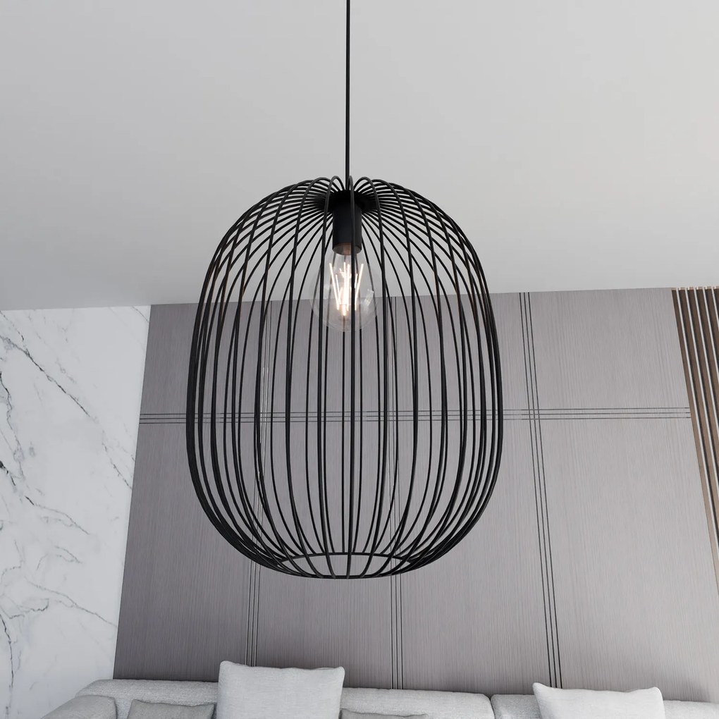 Sospensione Minimal Lugh 1 Luce In Acciaio Nero